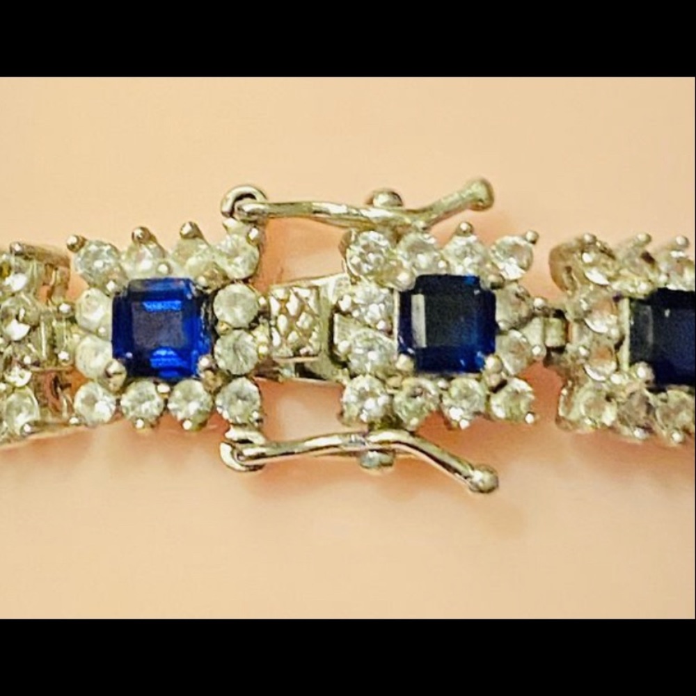 Sapphire & diamond tennis bracelet